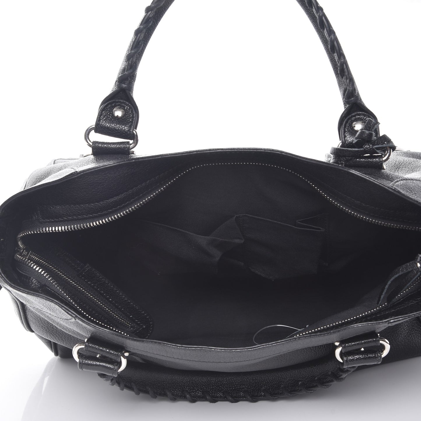 Chevre Silver Metallic Edge Hardware Velo Black