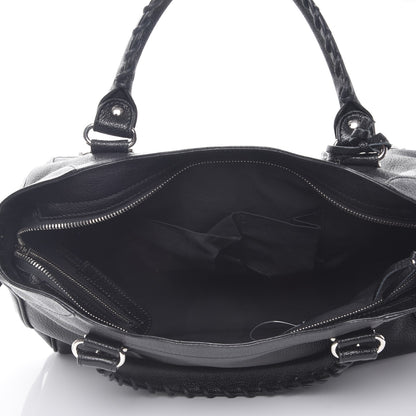 Balenciaga Chevre Silver Metallic Edge Hardware Velo Black 6 of 8