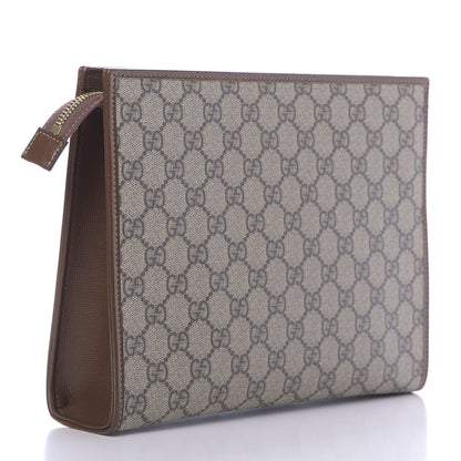 Gucci GG Supreme Monogram Horsebit 1955 Zip Pouch Beige Brown Sugar 3 of 11