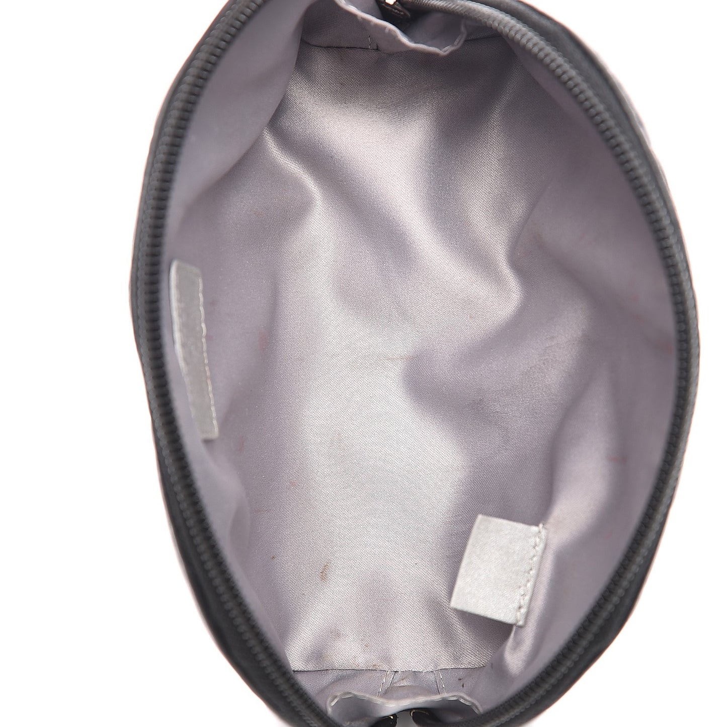 Lambskin Camellia Embossed Cosmetic Case Black