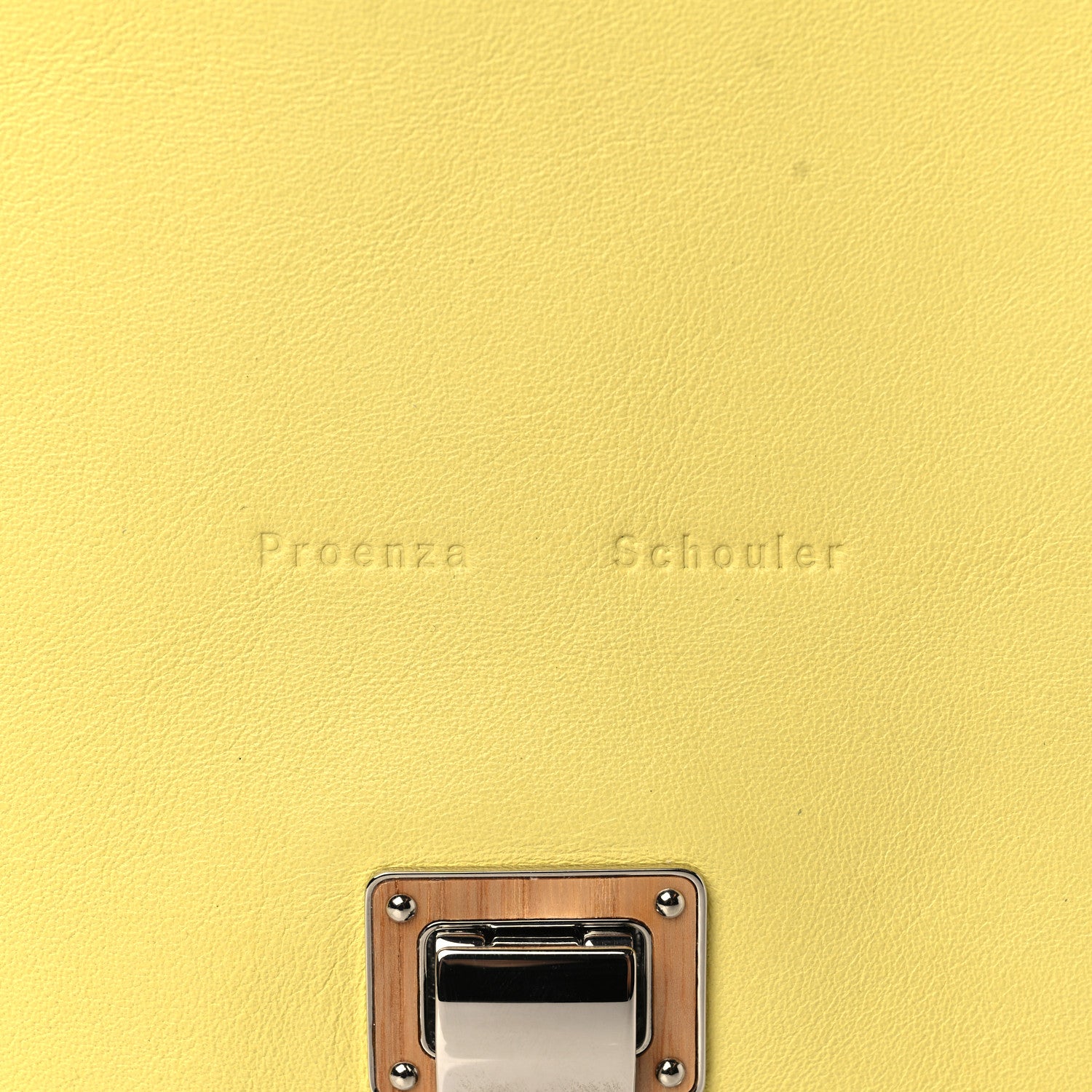 Proenza Schouler Metallic Lambskin Lunch Bag Clutch Banana Silver 6 of 9