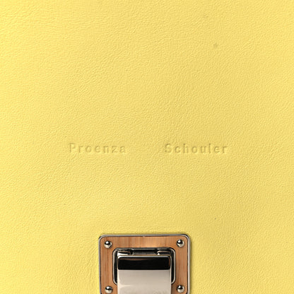 Proenza Schouler Metallic Lambskin Lunch Bag Clutch Banana Silver 6 of 9