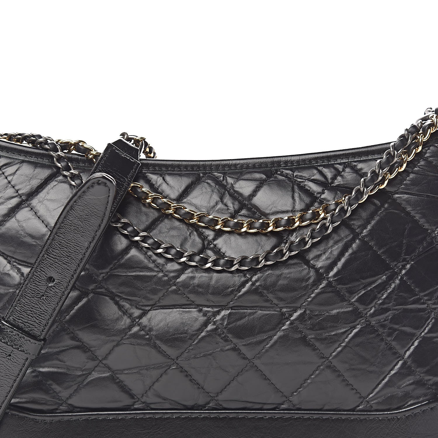 Chanel Aged Calfskin Quilted Medium Gabrielle Hobo Black 12 of 12