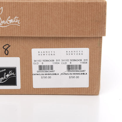 Christian Louboutin Specchio Suede Rope Cataclou 60 Platform Sandals 38 Gold Black 13 of 13