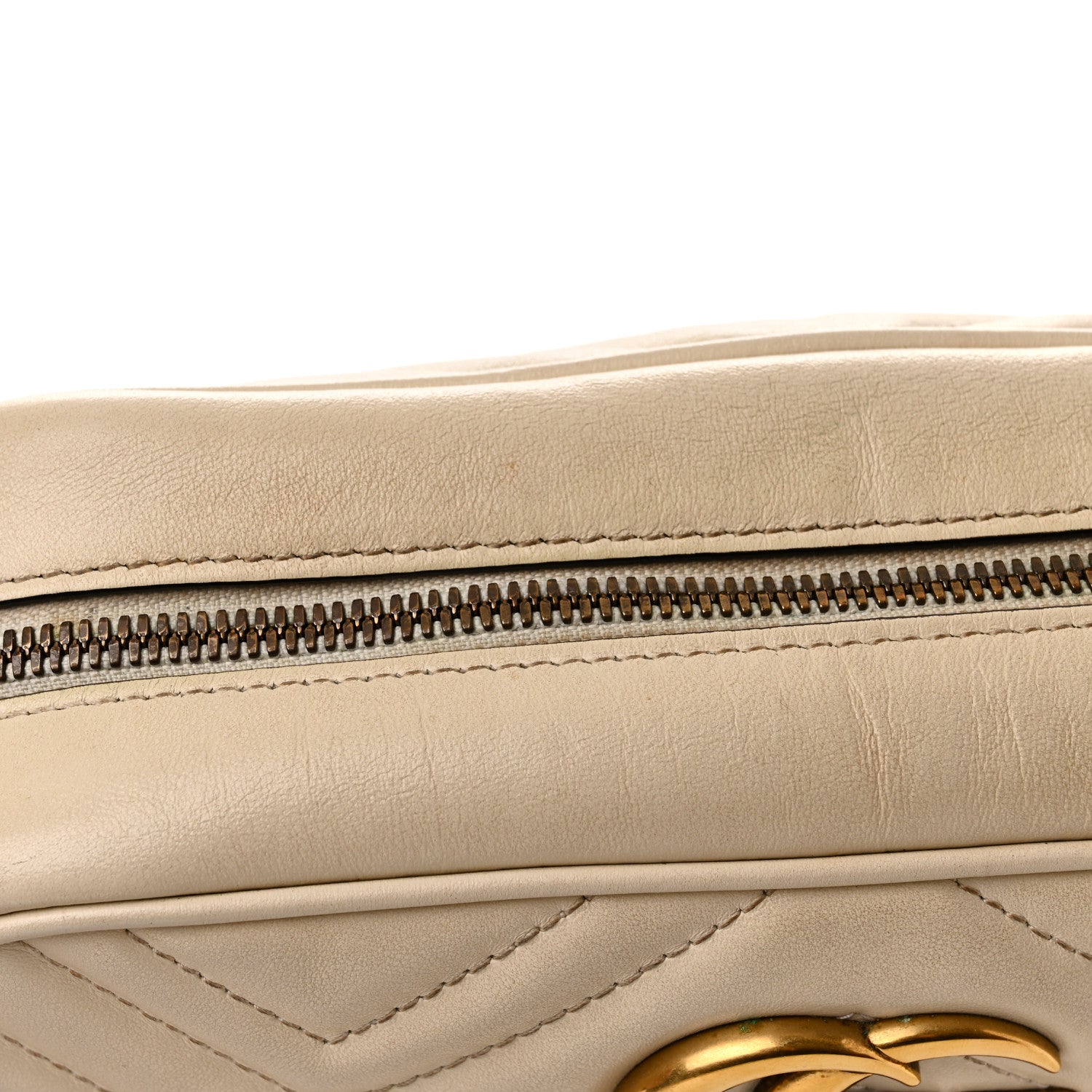 Gucci Calfskin Matelasse Small GG Marmont Chain Shoulder Bag White 15 of 15