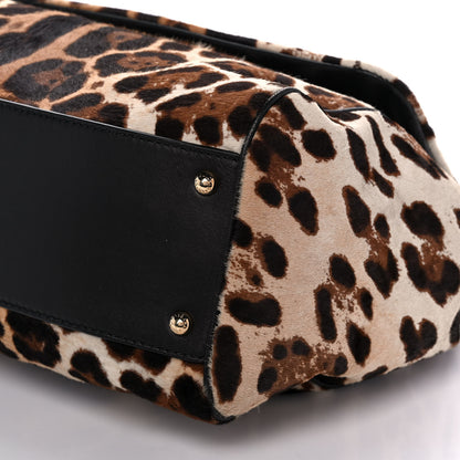 Dolce & Gabbana Calf Hair Leopard Print Large Miss Sicily Satchel Naturale 9 of 10