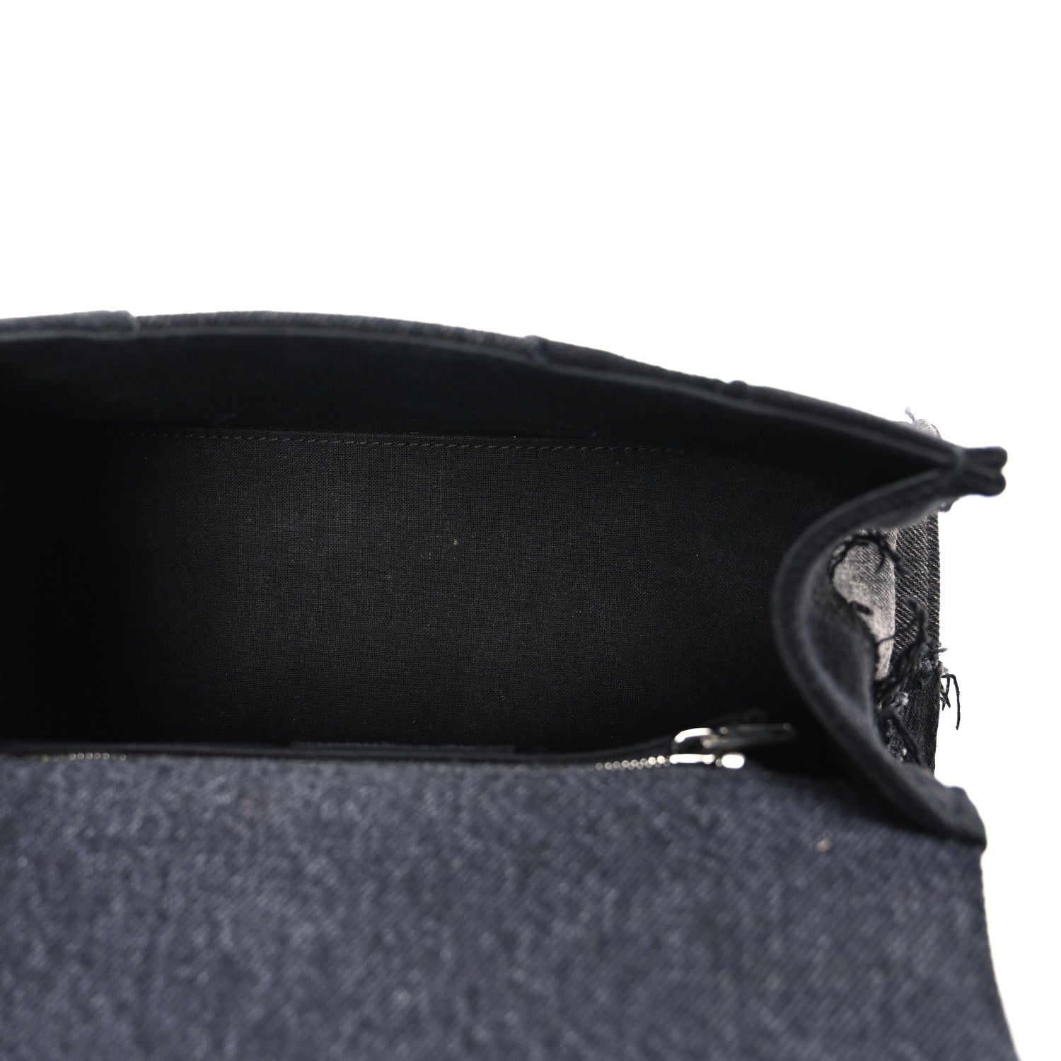 Balenciaga Denim Patchwork Small Hourglass Top Handle Bag Washed Black 5 of 11