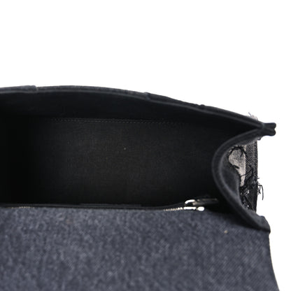 Balenciaga Denim Patchwork Small Hourglass Top Handle Bag Washed Black 5 of 11