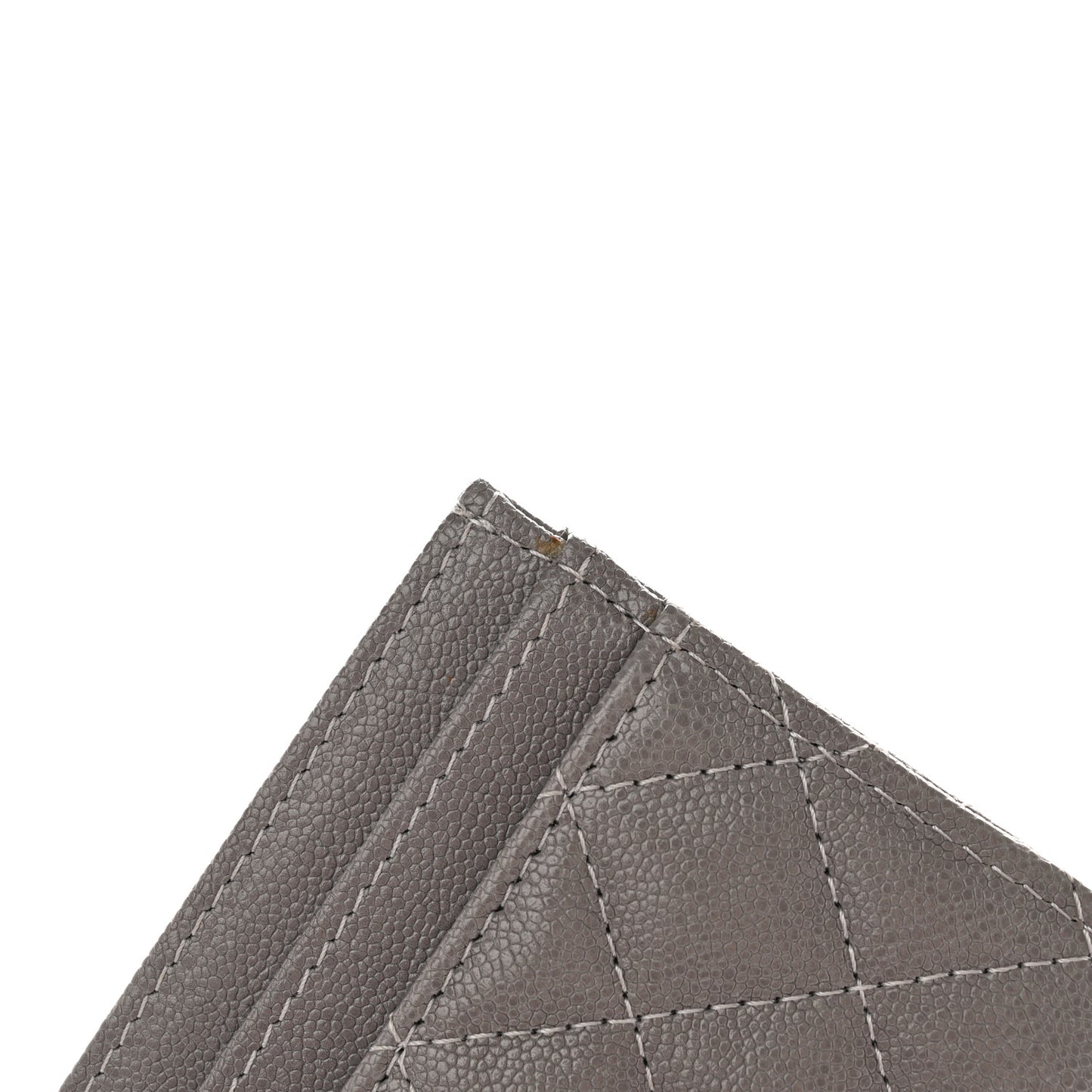 Caviar Quilted Boy Card Holder Grey