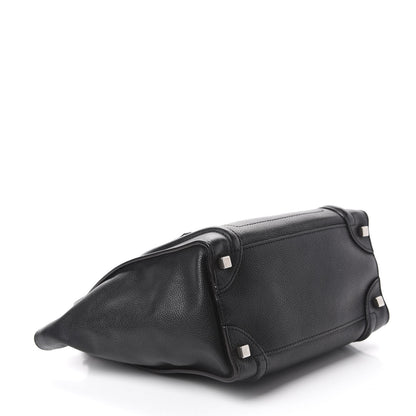 Celine Drummed Calfskin Micro Luggage Black 4 of 10