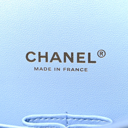 Chanel Caviar Quilted Maxi Double Flap Light Blue 6 of 11