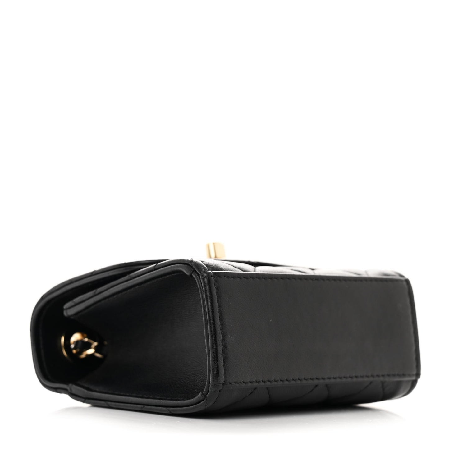 Lambskin Quilted Mini Trendy CC Chain Wallet Black