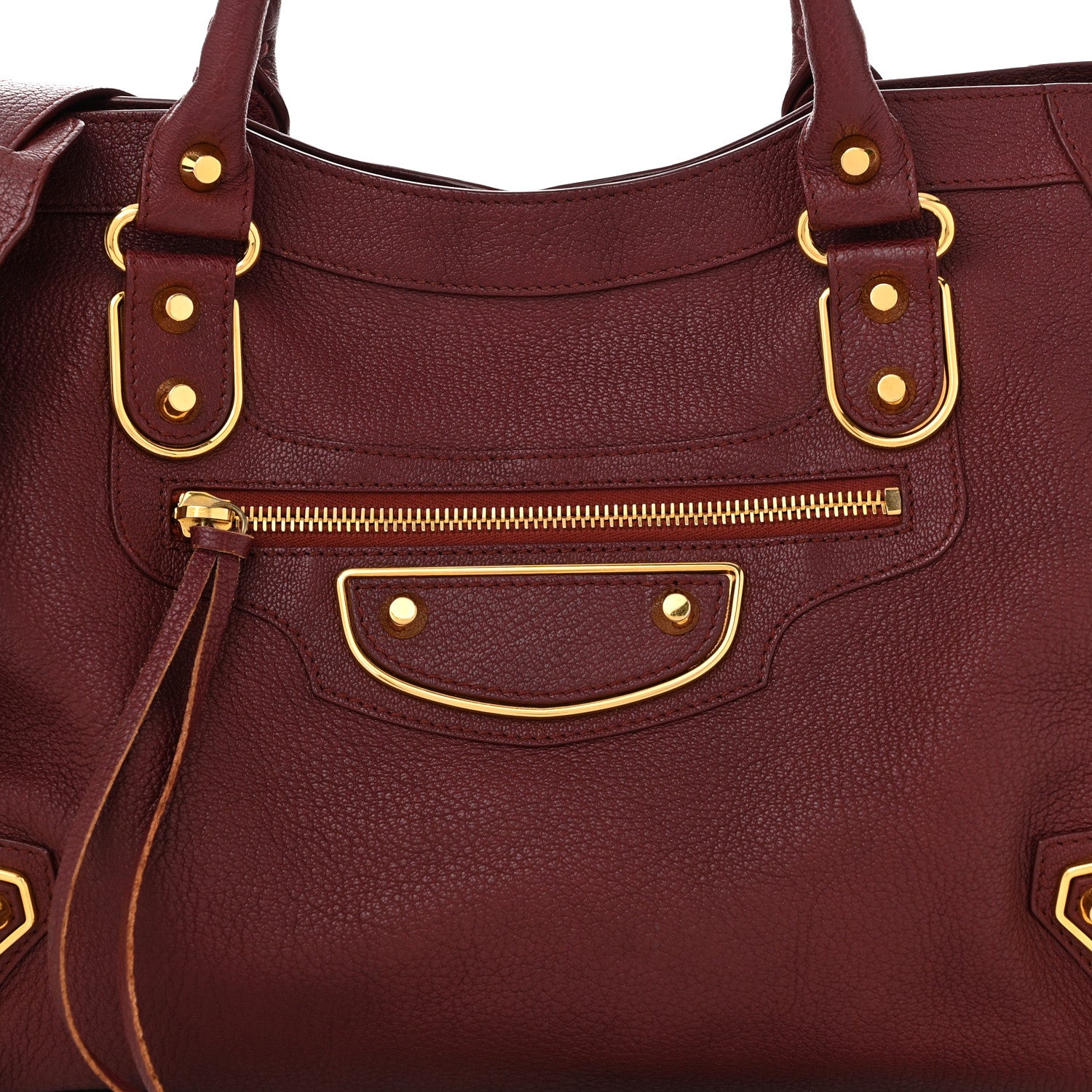 Balenciaga Chevre Gold Metallic Edge Hardware City Bordeaux 8 of 11