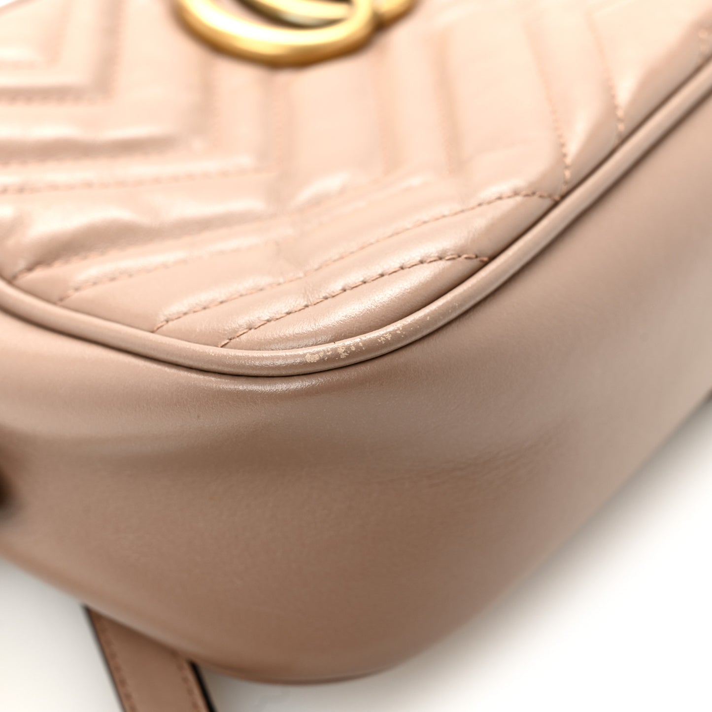 Calfskin Matelasse Small GG Marmont Chain Shoulder Bag Porcelain Rose