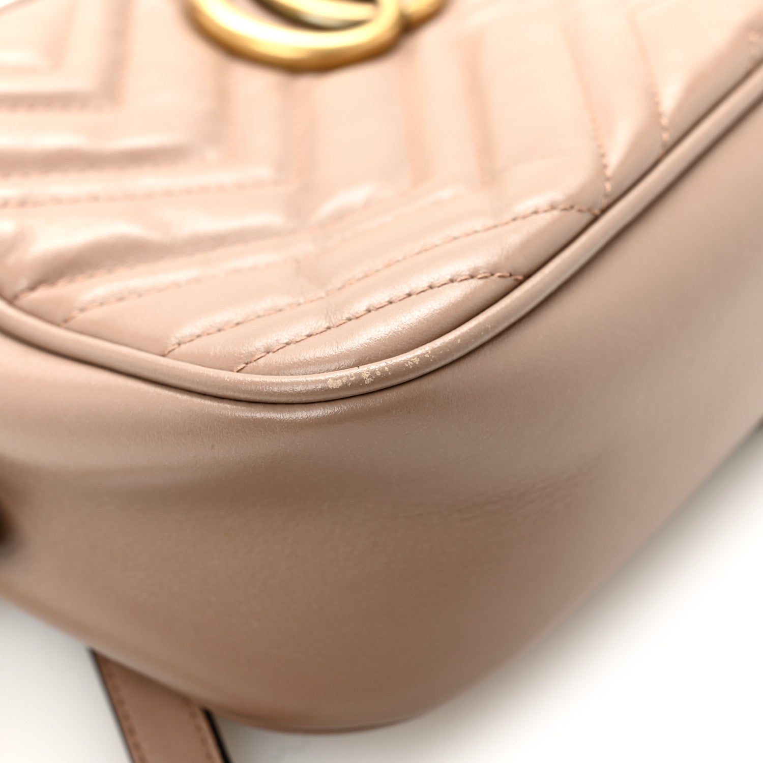 Gucci Calfskin Matelasse Small GG Marmont Chain Shoulder Bag Porcelain Rose 12 of 15