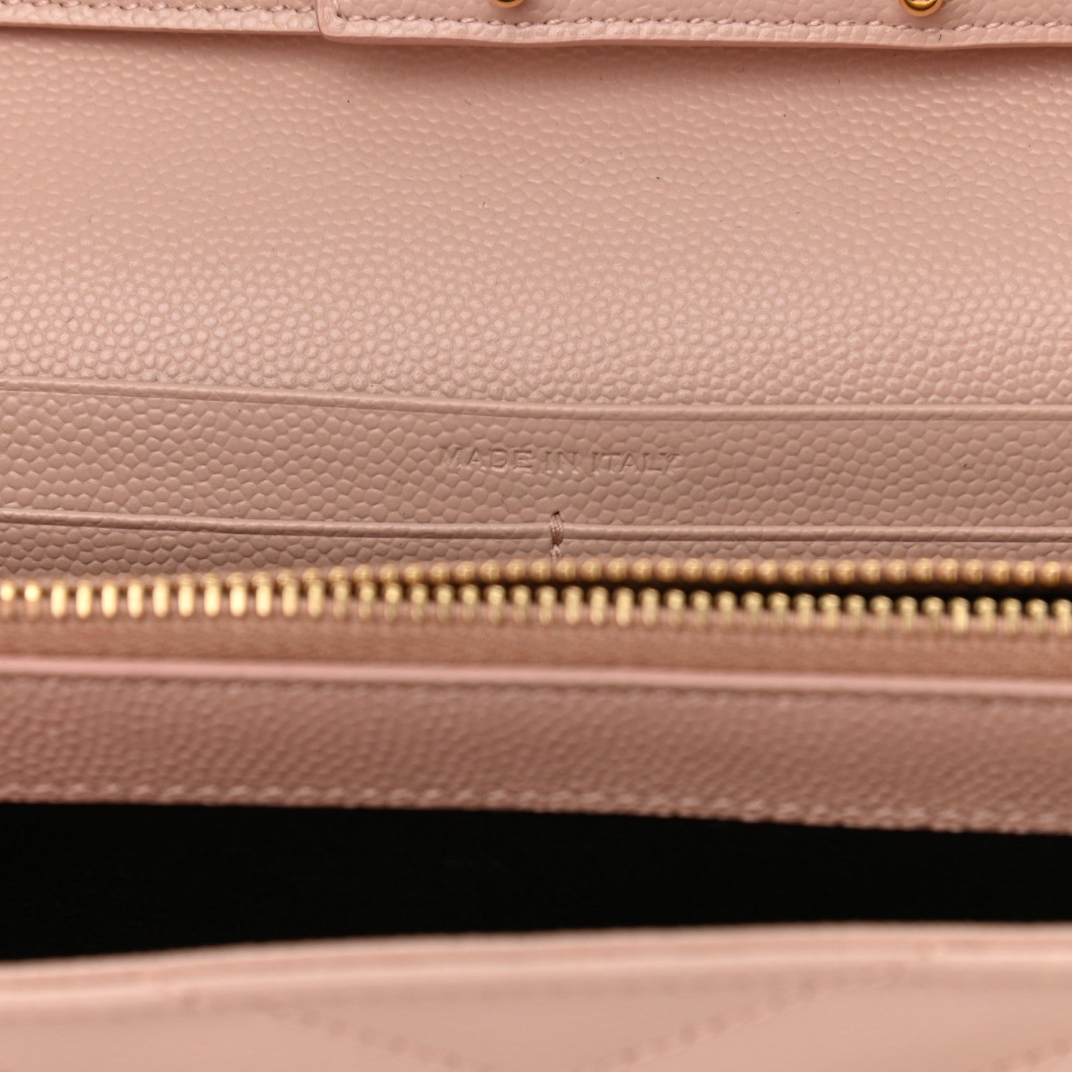 Saint Laurent Grain De Poudre Matelasse Chevron Monogram Chain Wallet Pale Pink 7 of 13