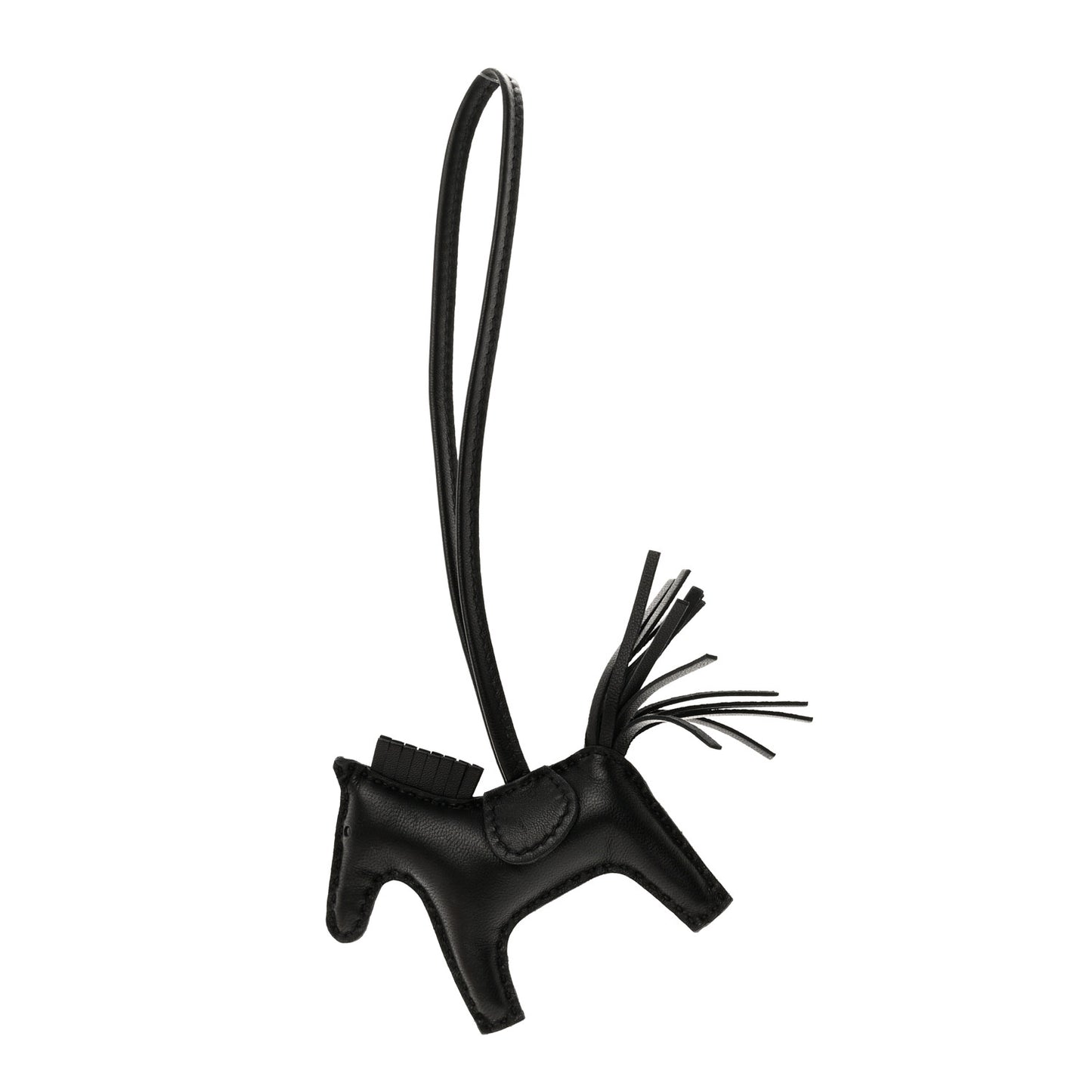 Milo Lambskin Grigri Rodeo Horse Bag Charm PM So Black