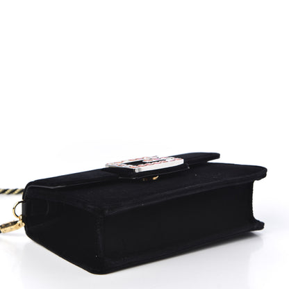 Gucci Velvet Crystal Square G Shoulder Bag Black 3 of 10
