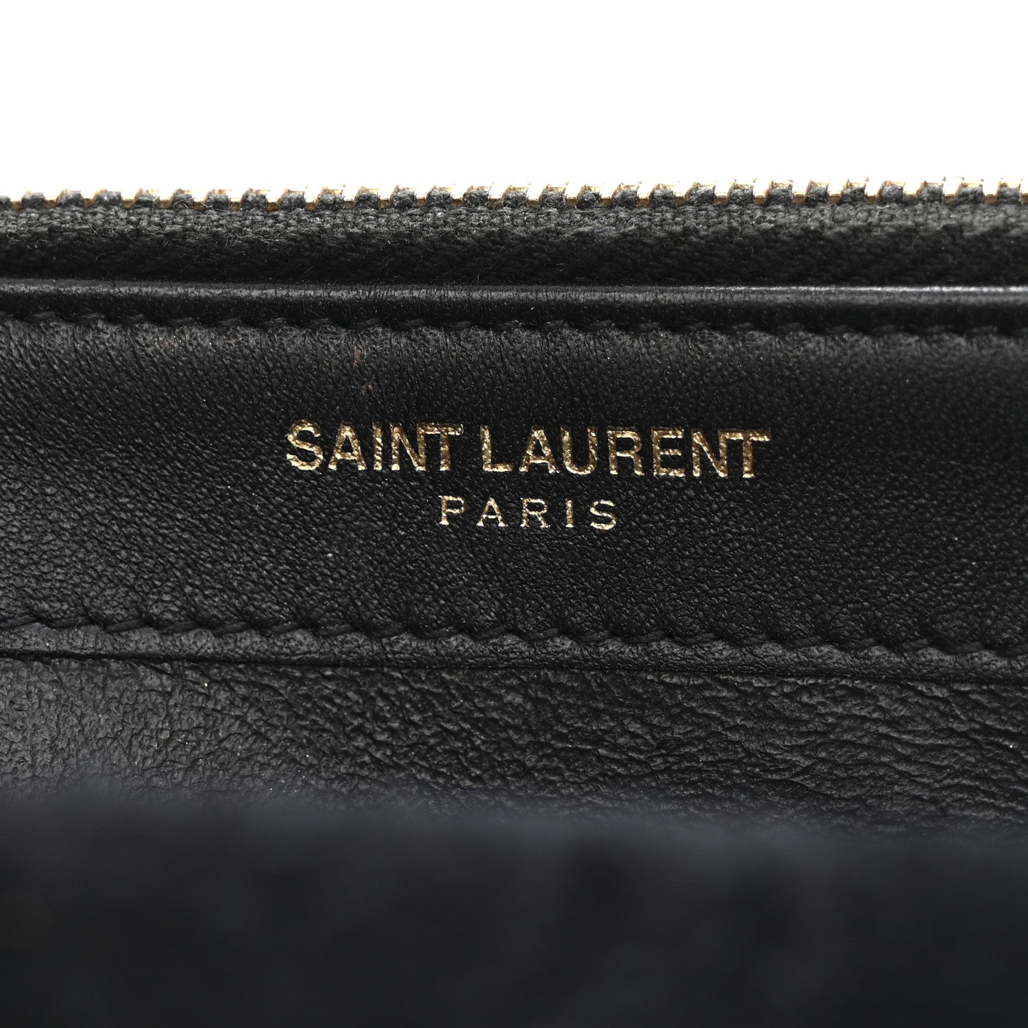 Saint Laurent Metallic Calfskin Matelasse Chevron Monogram Envelope Chain Wallet Antic Gold 6 of 14