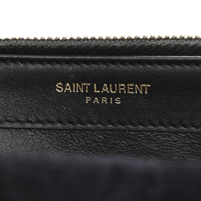 Saint Laurent Metallic Calfskin Matelasse Chevron Monogram Envelope Chain Wallet Antic Gold 6 of 14