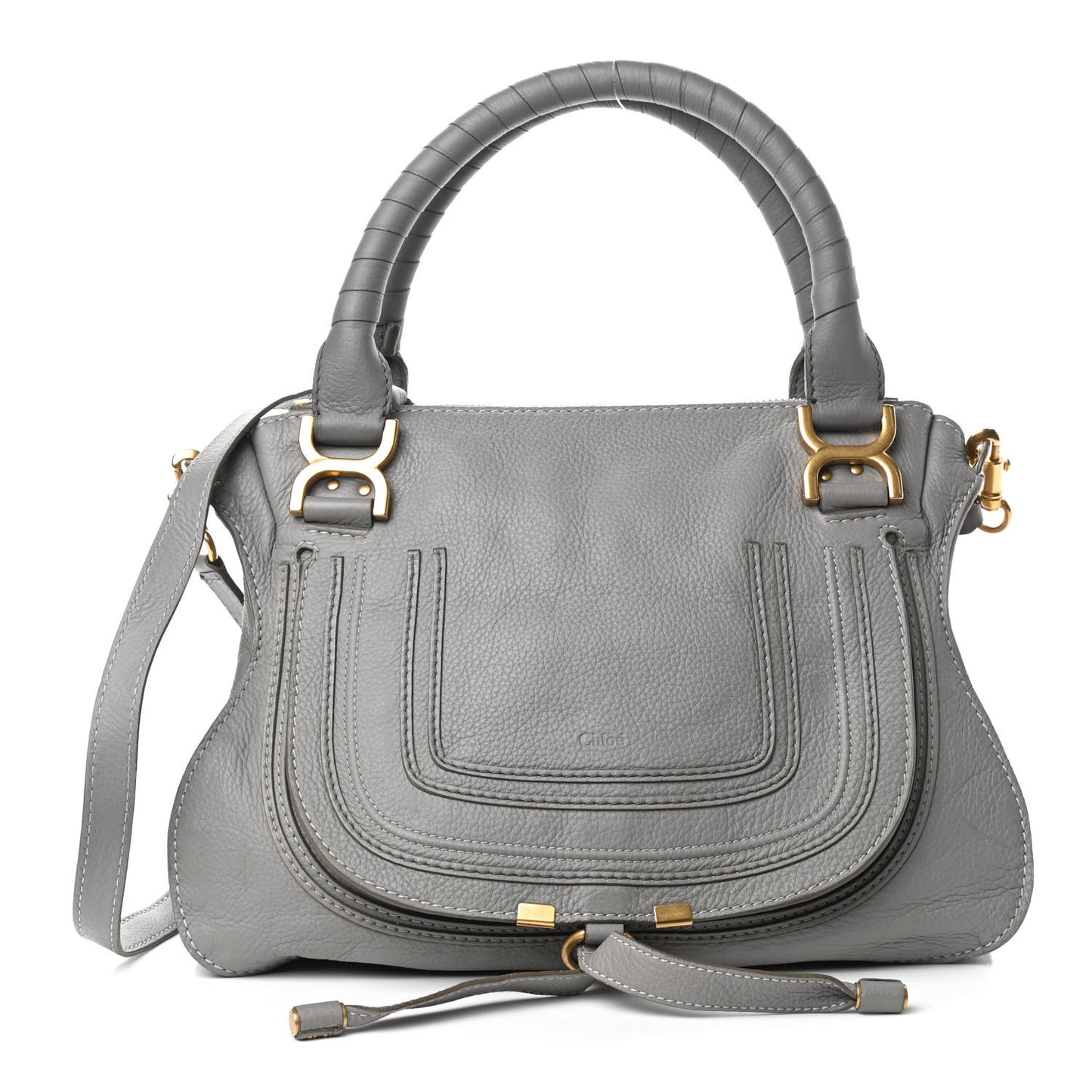 Calfskin Medium Marcie Satchel Cashmere Grey