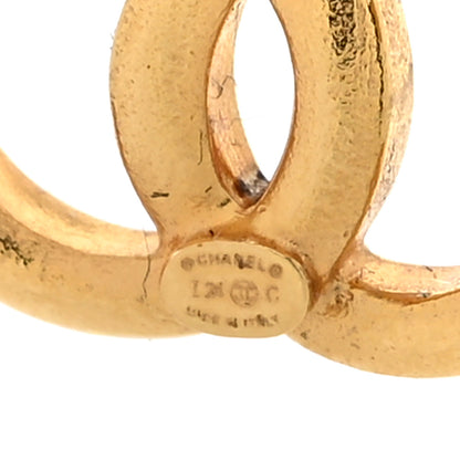 Chanel CC Hoop Drop Earrings Gold 4 of 5