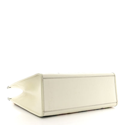 Gucci New Shangai Calfskin Tiger Savanah Textured Calfskin Medium Tote Chalky White Multicolor 4 of 20