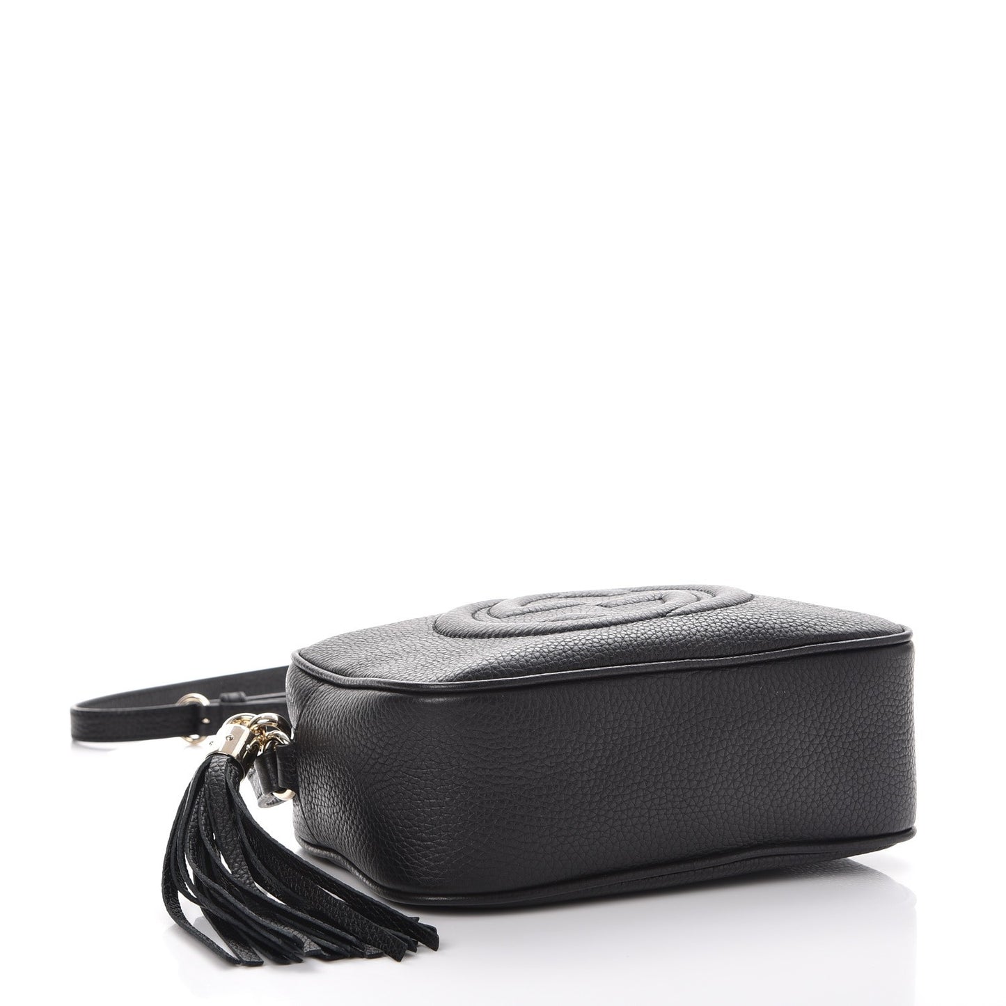 Pebbled Calfskin Small Soho Disco Bag Black