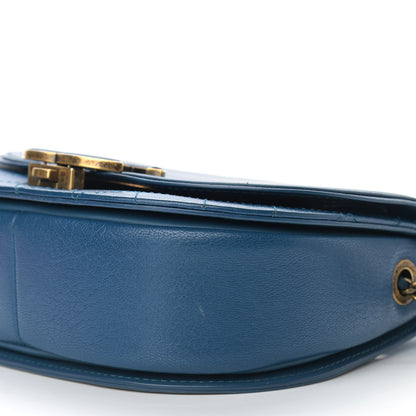 Chanel Shiny Calfskin Goatskin Quilted Small Coco Curve Messenger Flap Navy 10 of 10