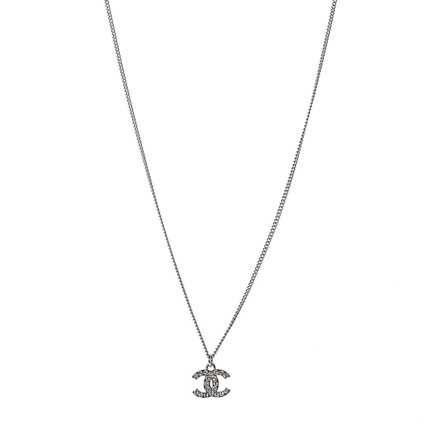 Crystal Timeless CC Necklace Silver