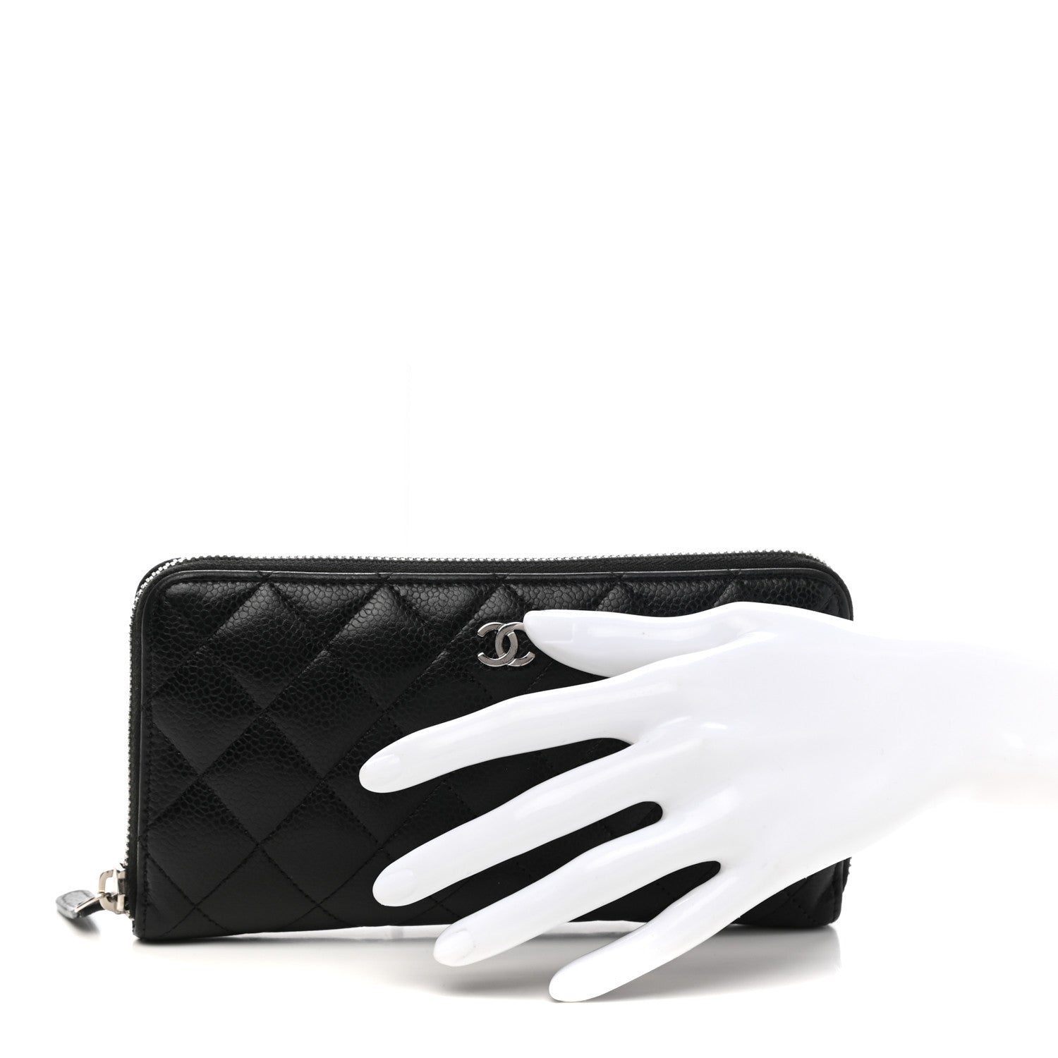 Chanel Caviar Quilted Large Gusset Zip Around Wallet Black 2 of 8