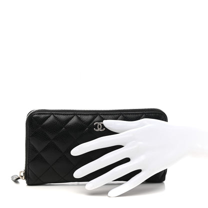 Chanel Caviar Quilted Large Gusset Zip Around Wallet Black 2 of 8