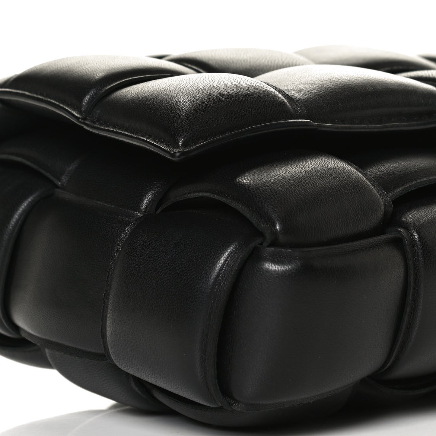 Nappa Maxi Intreccio Padded Cassette Crossbody Bag Black