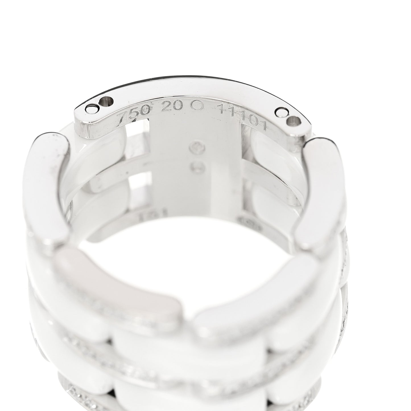 18K White Gold Diamond Ceramic Large Ultra Ring 51 5.75 White
