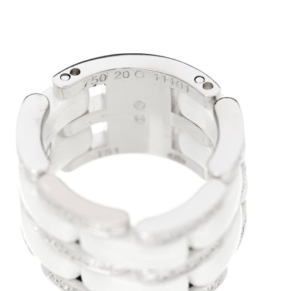 Chanel 18K White Gold Diamond Ceramic Large Ultra Ring 51 5.75 White 4 of 6