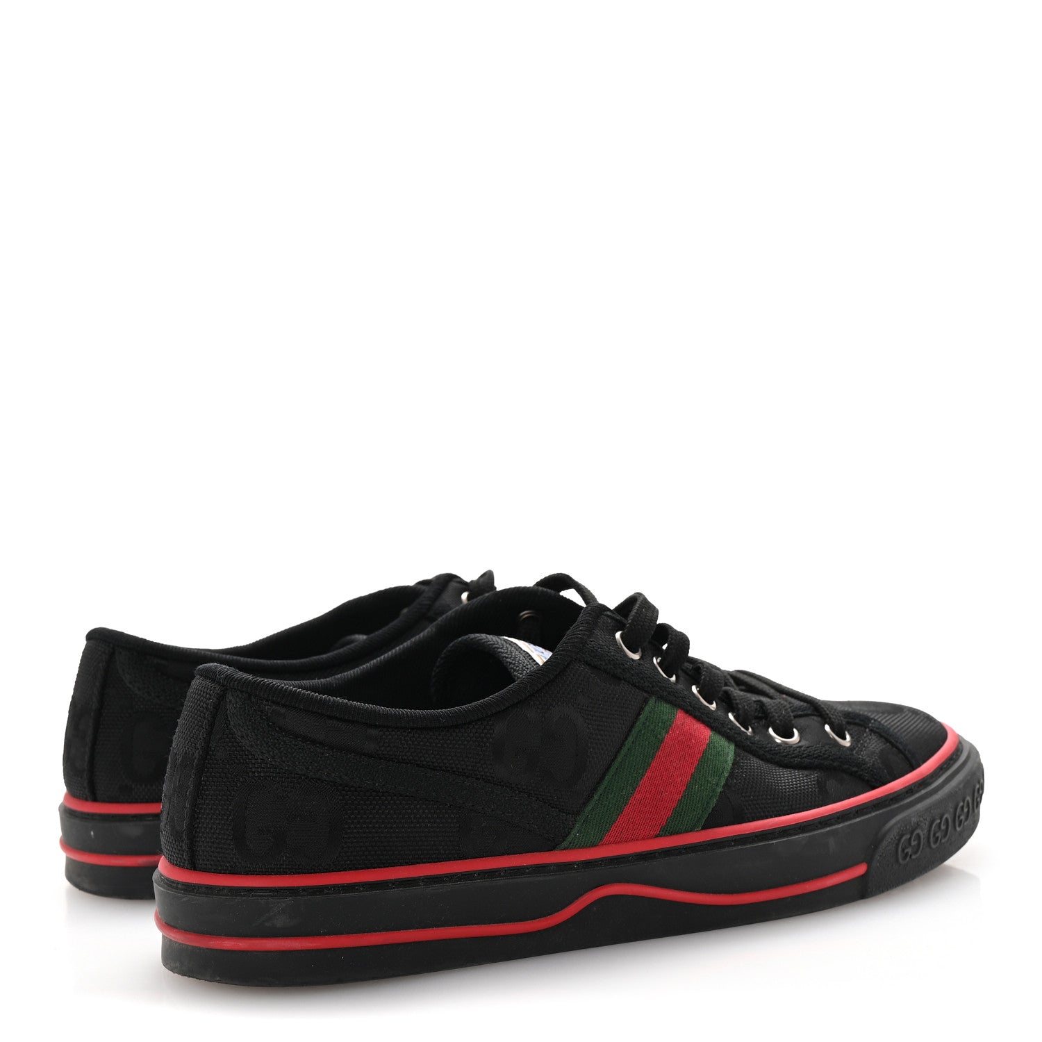 Gucci Econyl Nylon Web Monogram Off The Grid Womens 1977 Tennis Sneakers 38.5 Black 10 of 18