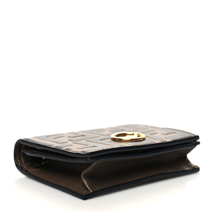 Fendi Calfskin FF 1974 Embossed Small Wallet Maya Black 4 of 9