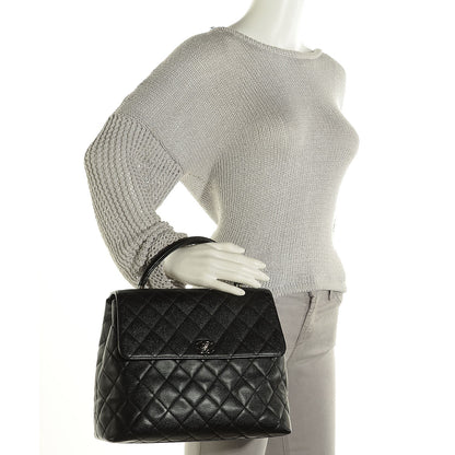 Chanel Caviar Quilted Jumbo Kelly Flap Black 2 of 9