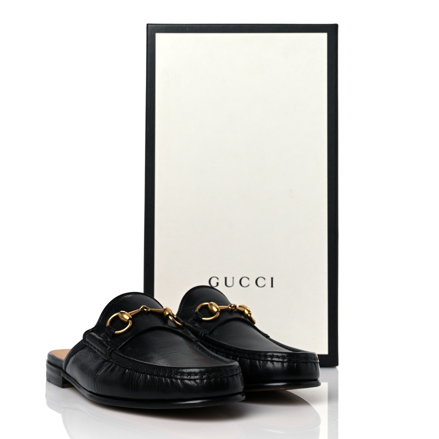 Gucci Goatskin Mens Horsebit Slippers 7 Black 9 of 9