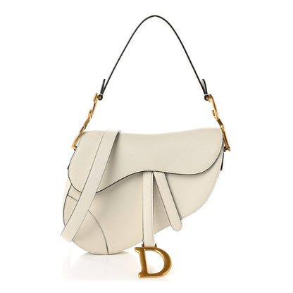 Christian Dior Grained Calfskin Saddle Bag With Strap Latte 1 of 12