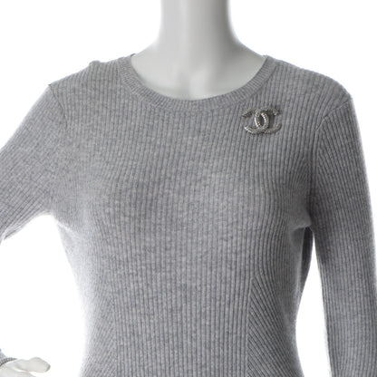 Chanel Baguette Crystal CC Brooch Silver 2 of 4