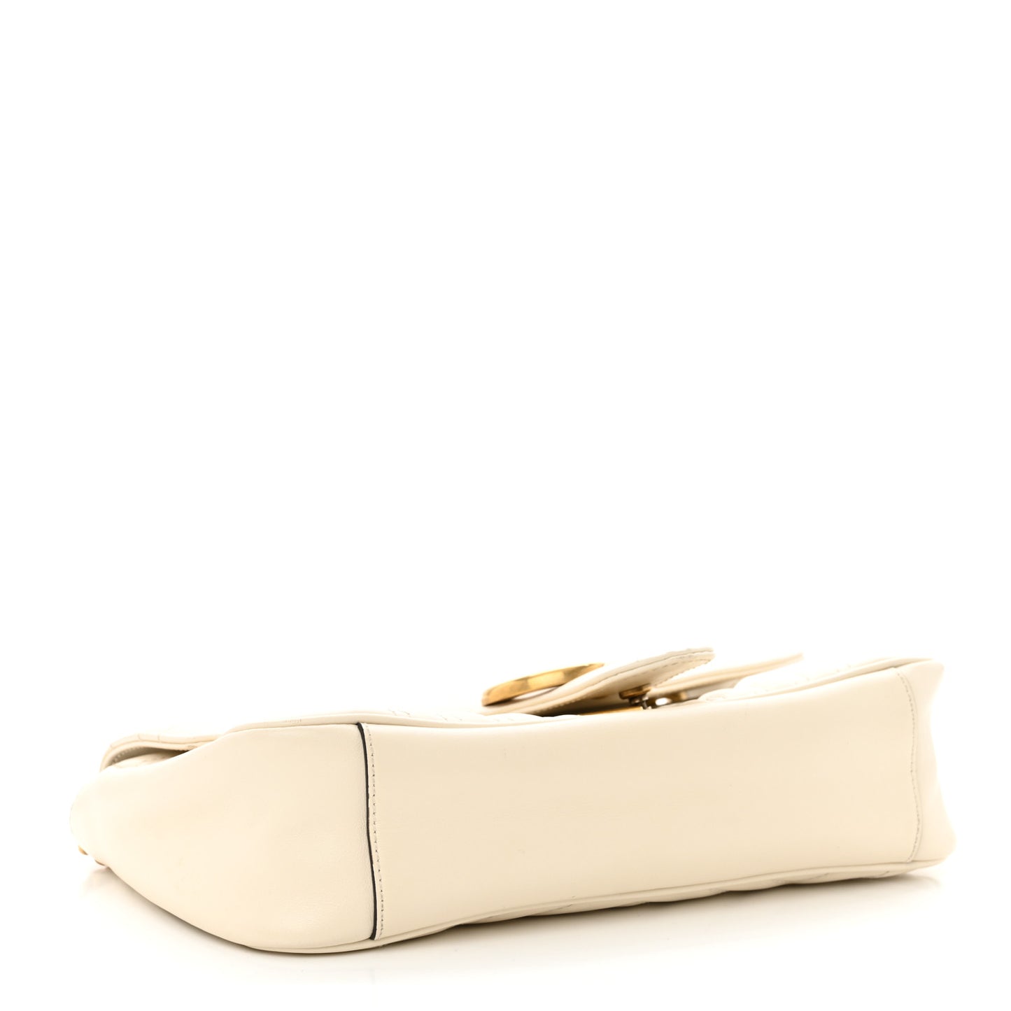 Calfskin Matelasse Small GG Marmont Shoulder Bag White