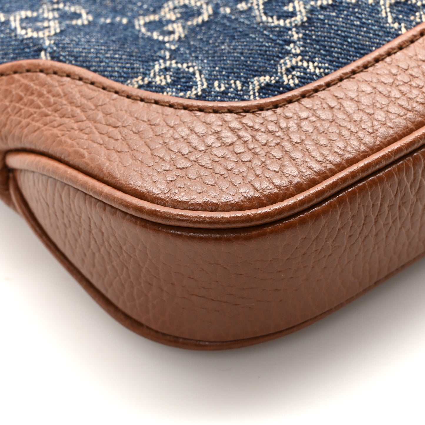 New Denim GG Monogram Calfskin Mini Jackie 1961 Hobo Blue Tea Cuir
