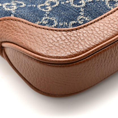 Gucci New Denim GG Monogram Calfskin Mini Jackie 1961 Hobo Blue Tea Cuir 9 of 10
