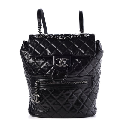Chanel Glazed Calfskin Quilted Small Salzburg Mountain Backpack Black 1 of 7