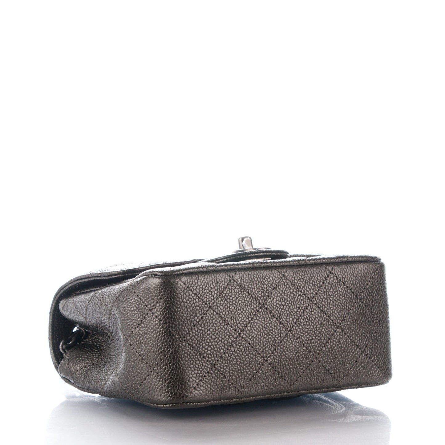 Caviar Quilted Mini Square Flap Dark Charcoal