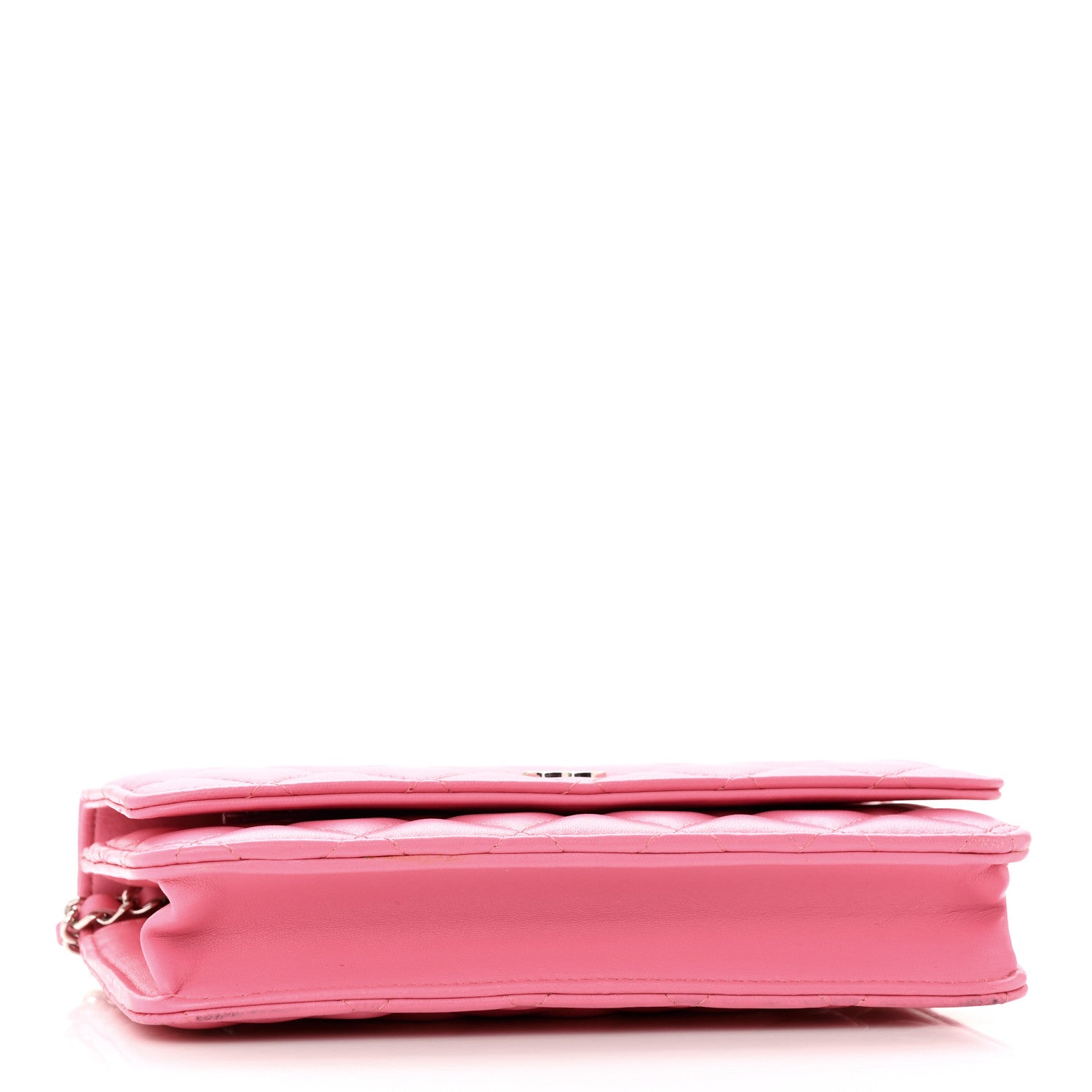 Chanel Lambskin Quilted Wallet On Chain WOC Pink 4 of 17