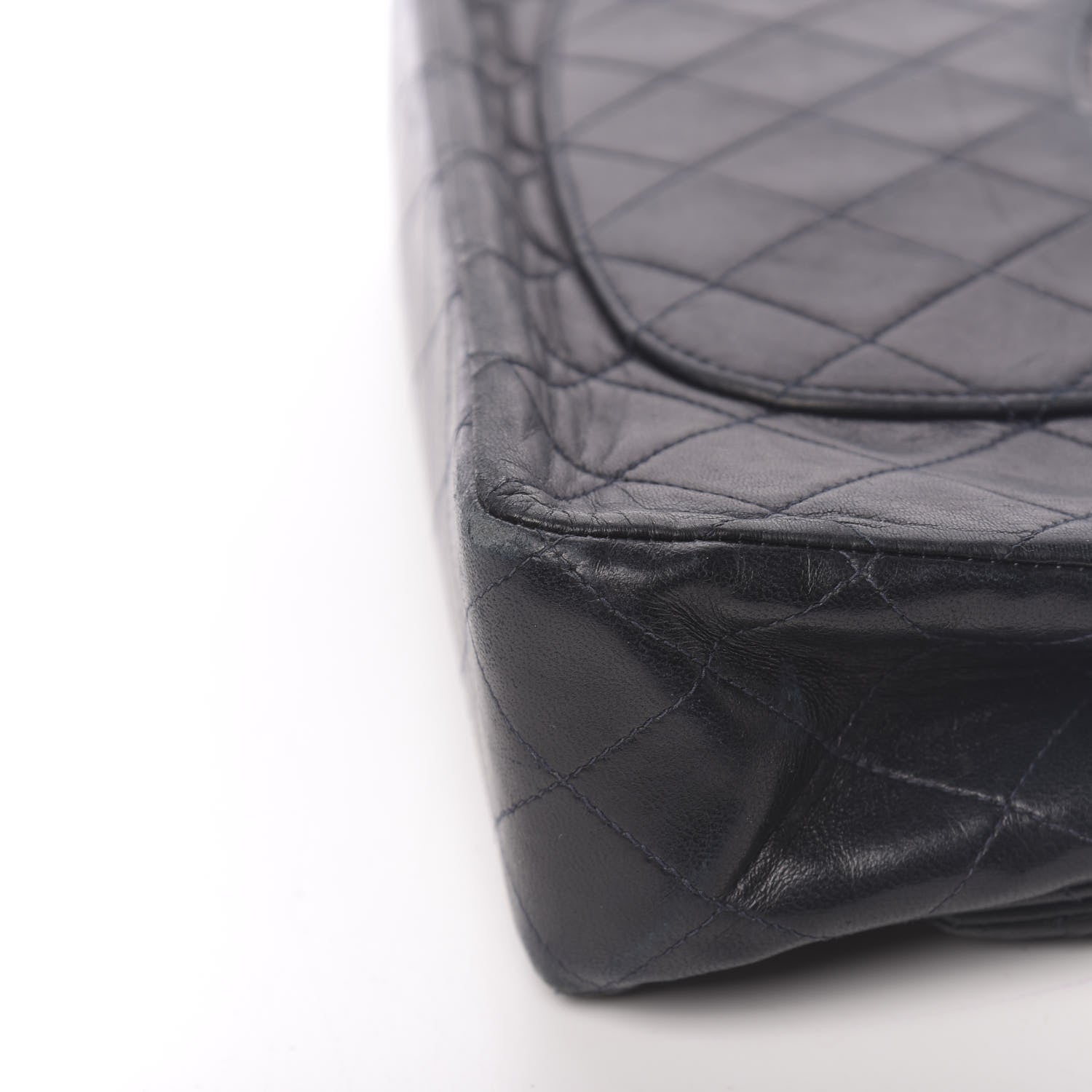 Chanel Lambskin Quilted Medium Double Flap Navy 14 of 28