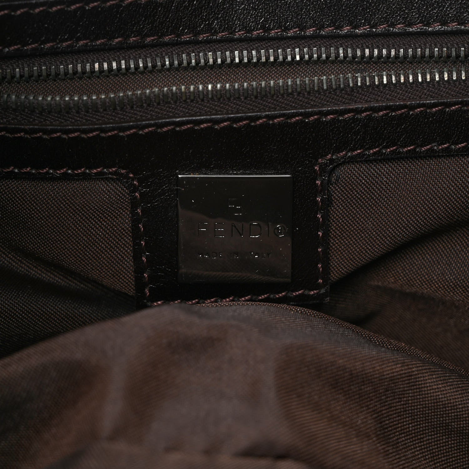 Fendi Zucchino Half Moon Baguette Brown 6 of 8