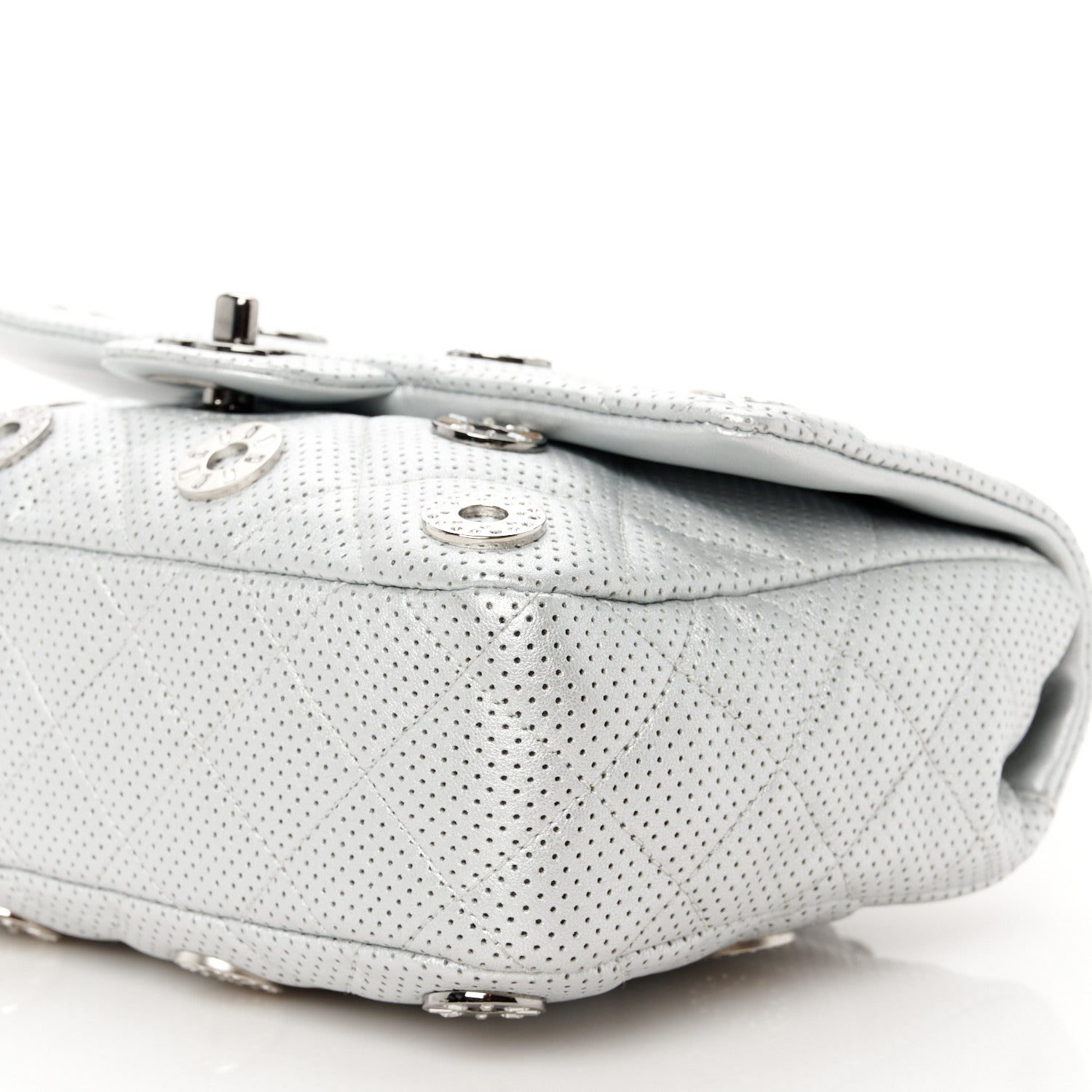 Chanel Perforated Metallic Lambskin Small CC Medals Flap Silver 11 of 11